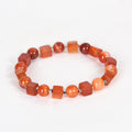 Gemstone Cube & Gold Bead Bracelet