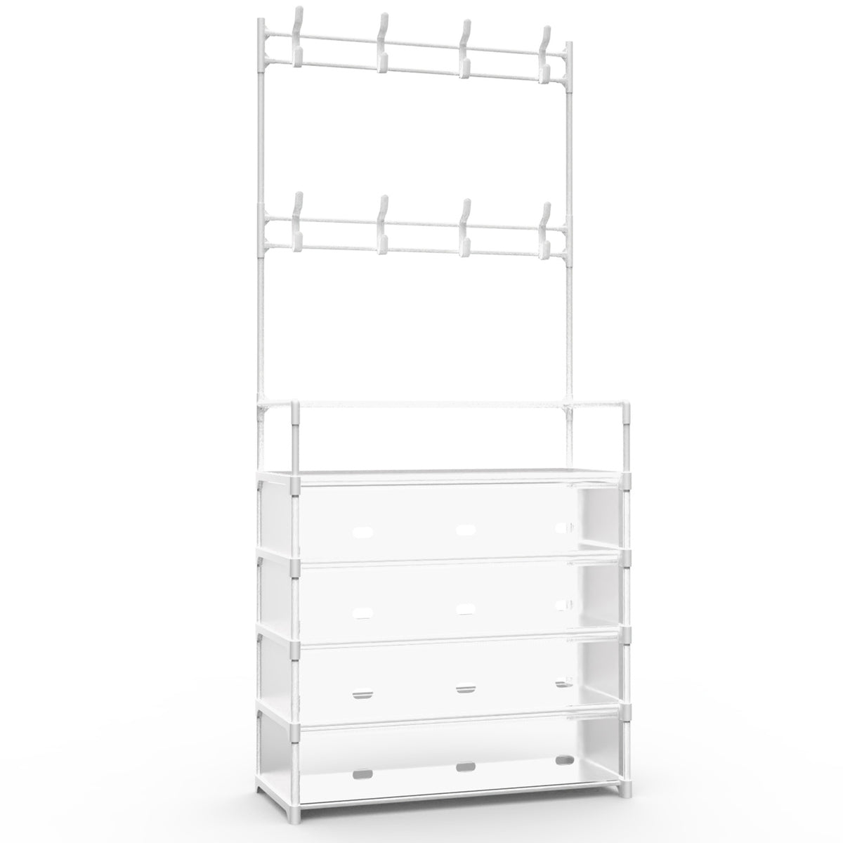 5-Tier Shoe Rack with Coat Hanger