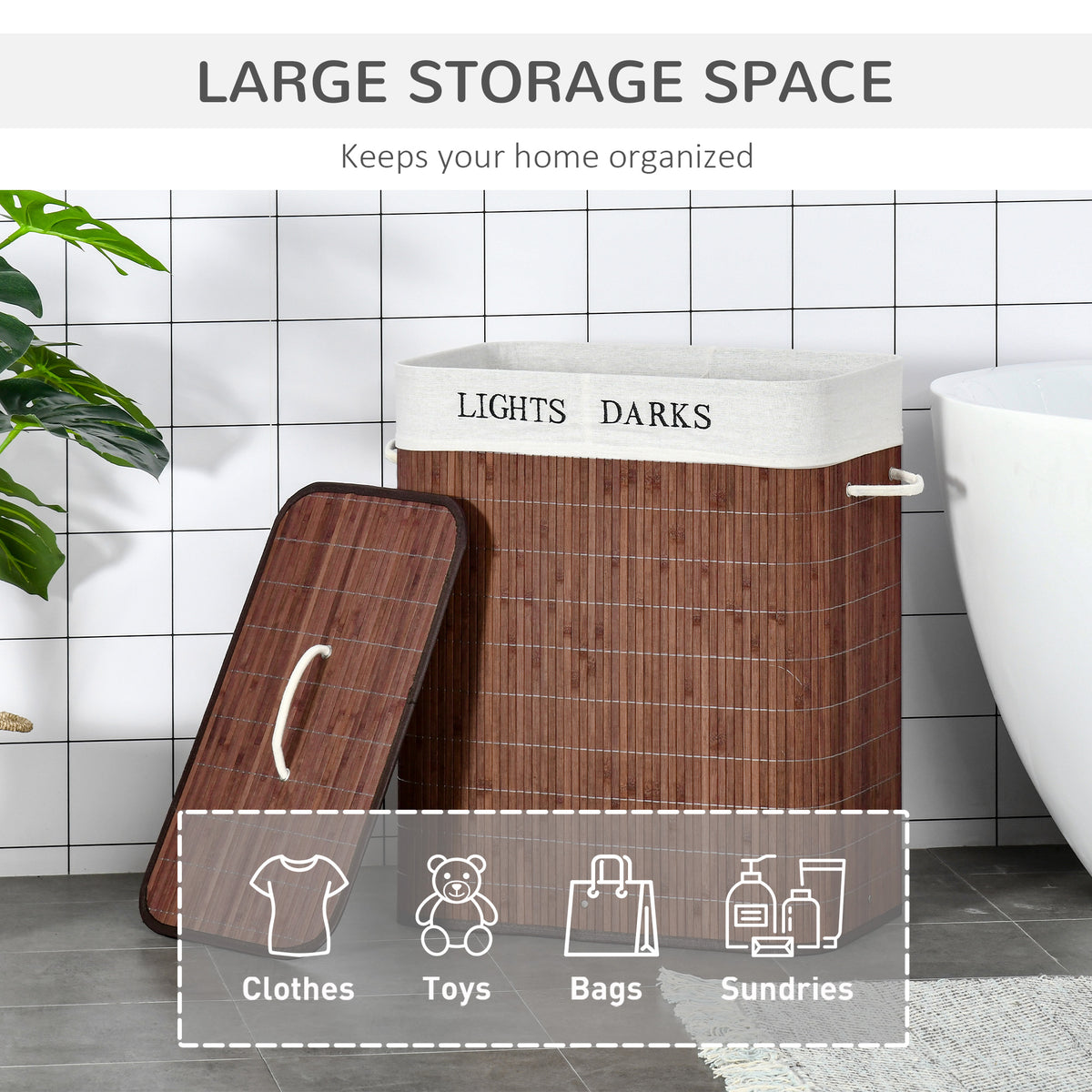 Bamboo Laundry Hamper with Lid