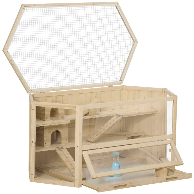 3-Tier Wooden Hamster Habitat