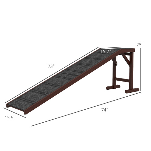 Carpeted Pet Ramp for Beds