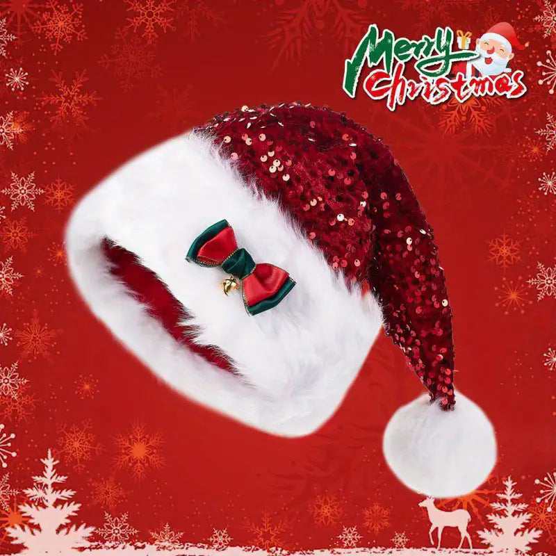 Sequin Plush Christmas Hat