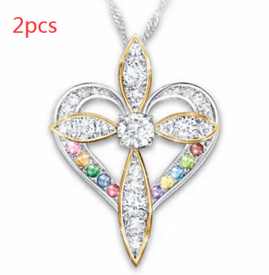 Heart Cross Pendant Necklace