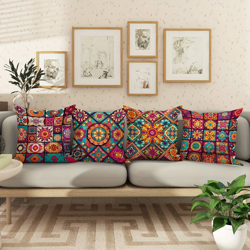 Bohemian Linen Pillow Cover