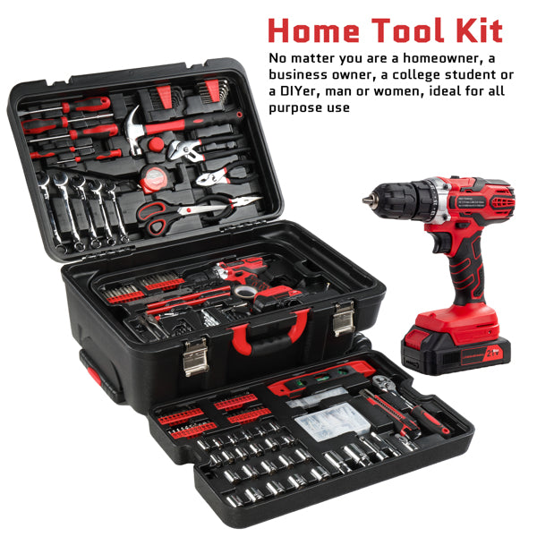 599-Piece Home Tool Set with 21V Cordless Drill