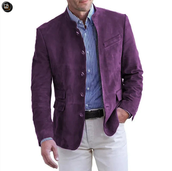 Men's Stand-Collar Casual Blazer