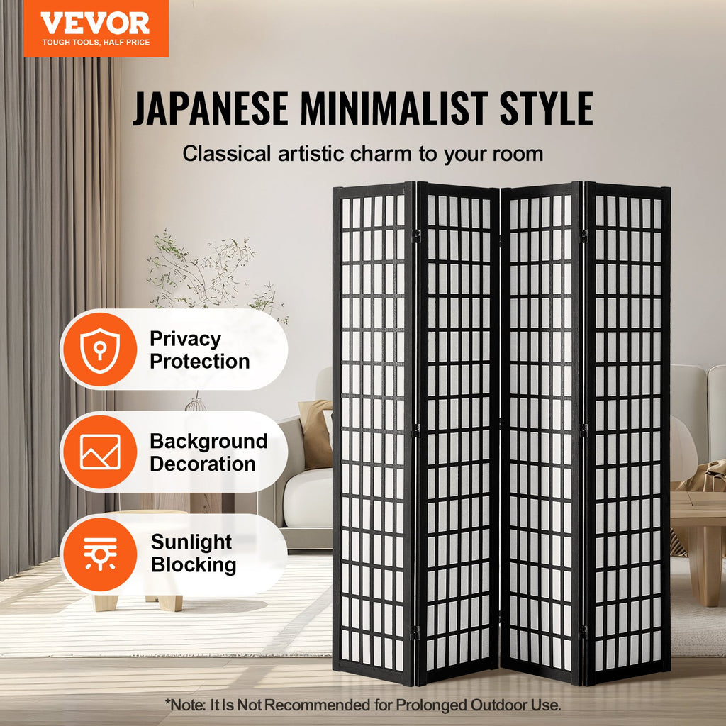 4-Panel Folding Room Divider