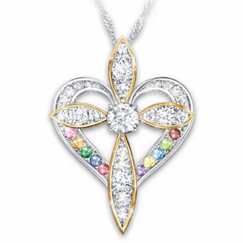 Heart Cross Pendant Necklace