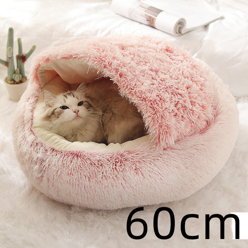 2-in-1 Plush Pet Bed & Cave
