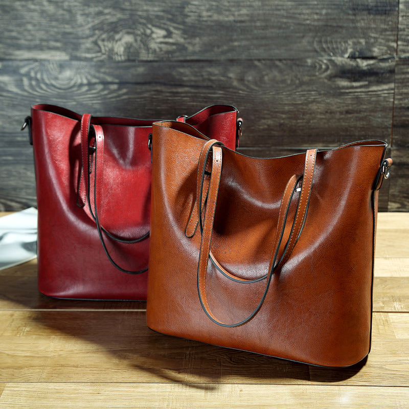 Oil-Wax Leather Tote Bag