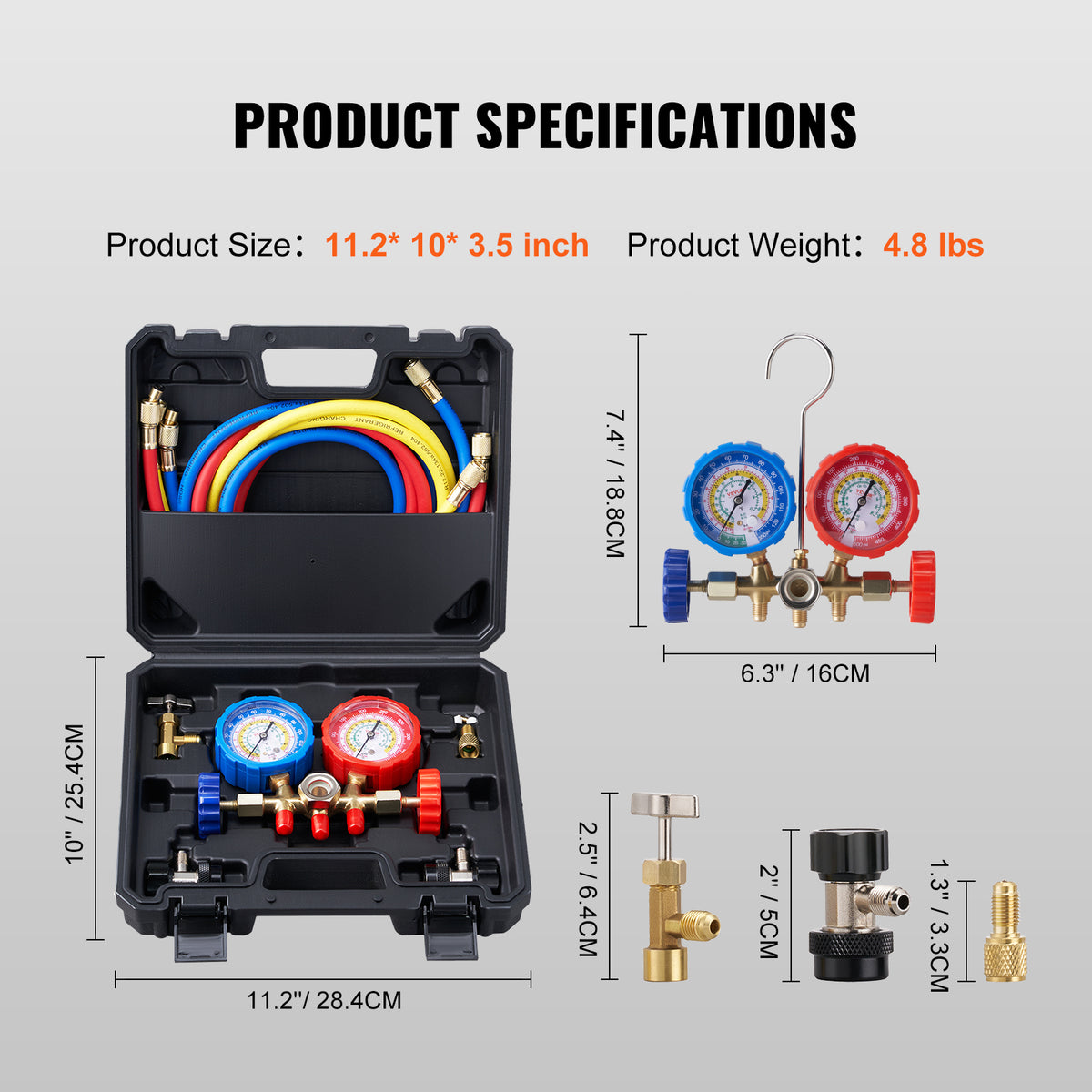 3-Way AC Manifold Gauge Set