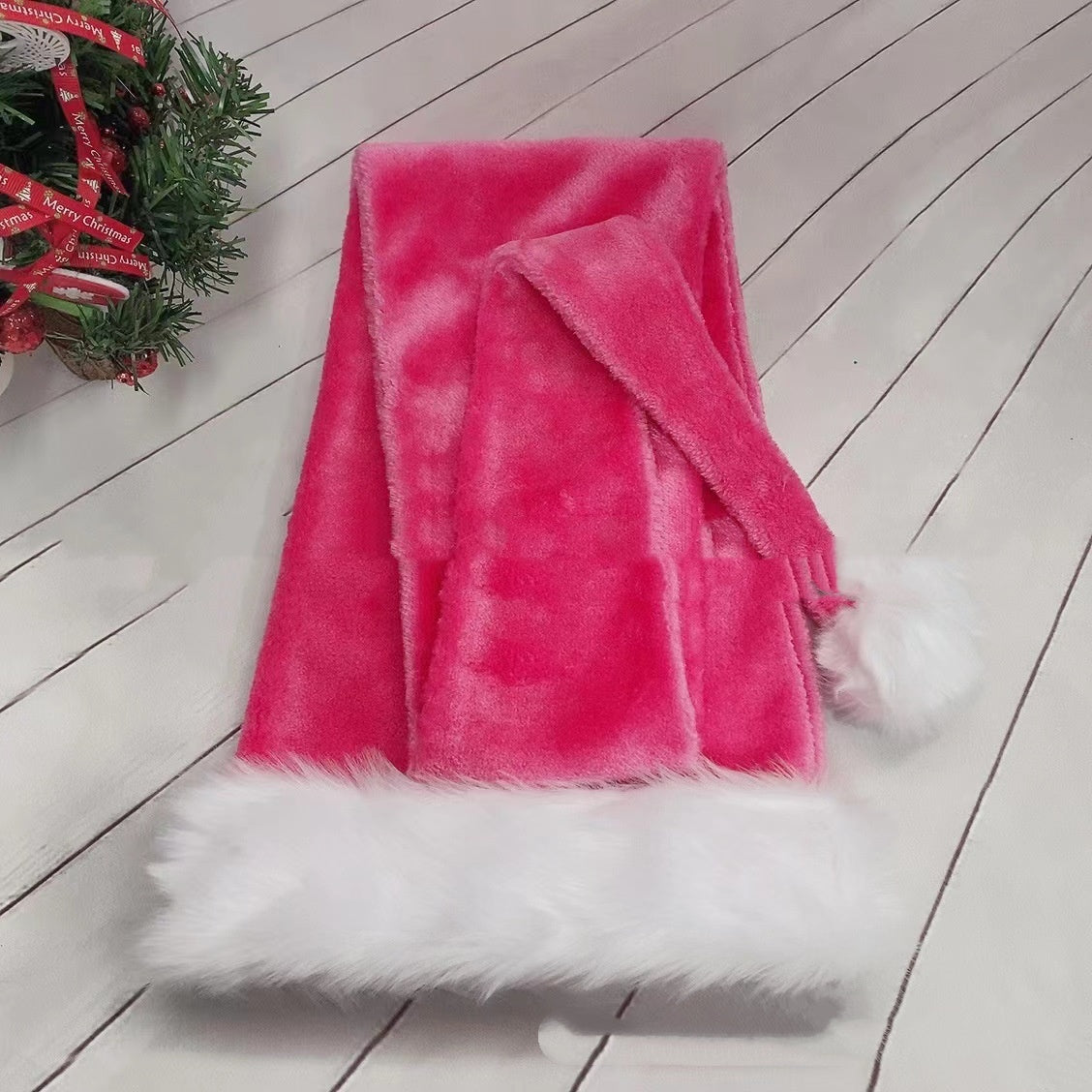 Extra-Long Plush Santa Hat
