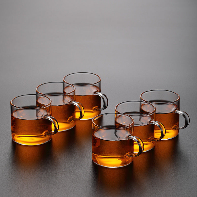 Clear Glass Tea Cups with Handle (Set)