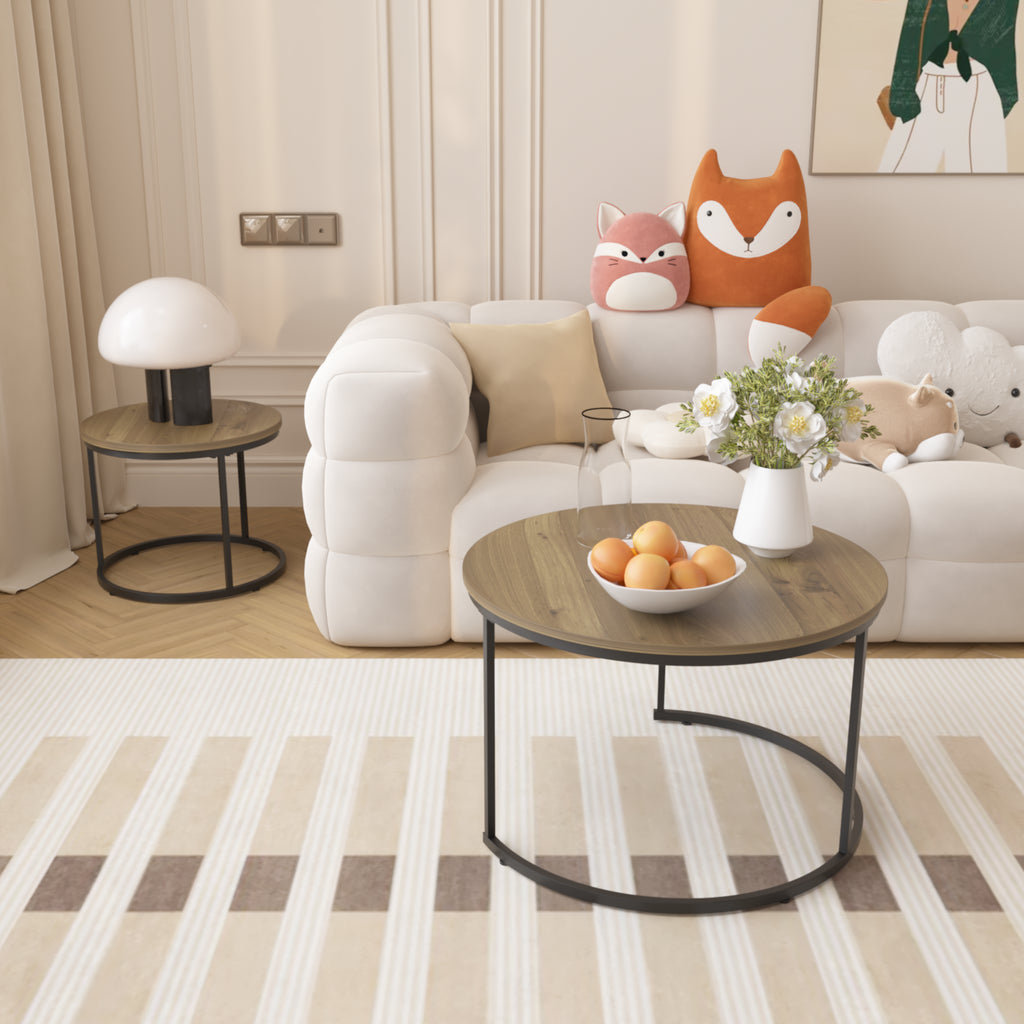 Round Nesting Coffee Tables (Set of 2)