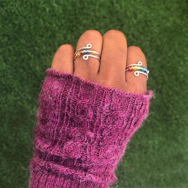 Colorful Bead Spinner Ring