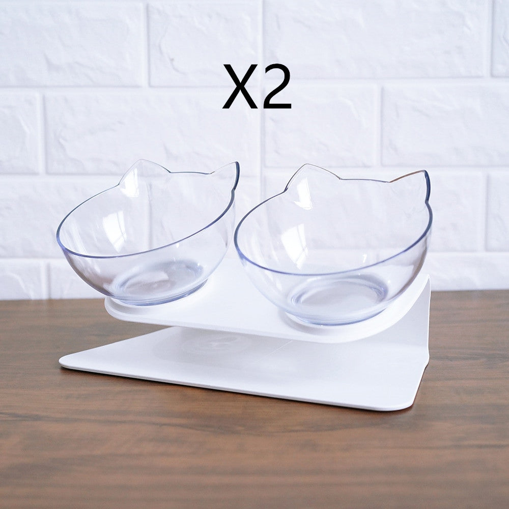 Elevated Cat Feeder with Clear Bowls