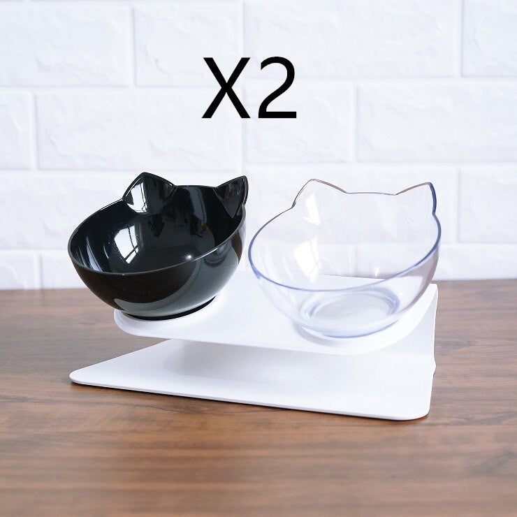 Elevated Cat Feeder with Clear Bowls