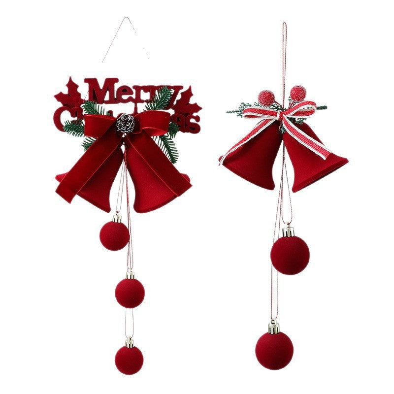 Flocked Christmas Bell Ornaments