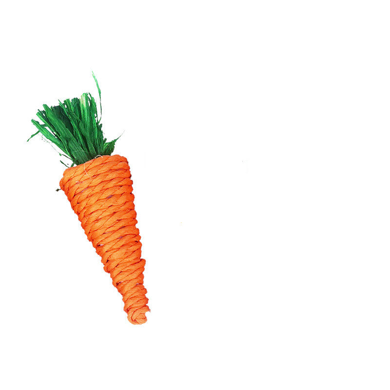 Woven Carrot Chew Toy for Small Pets