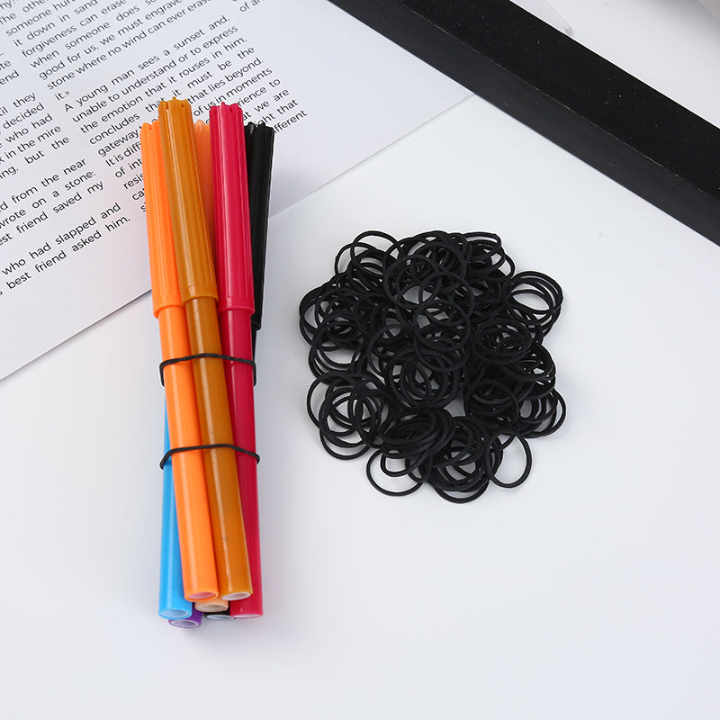 Black Elastic Hair Ties (300 Pack)