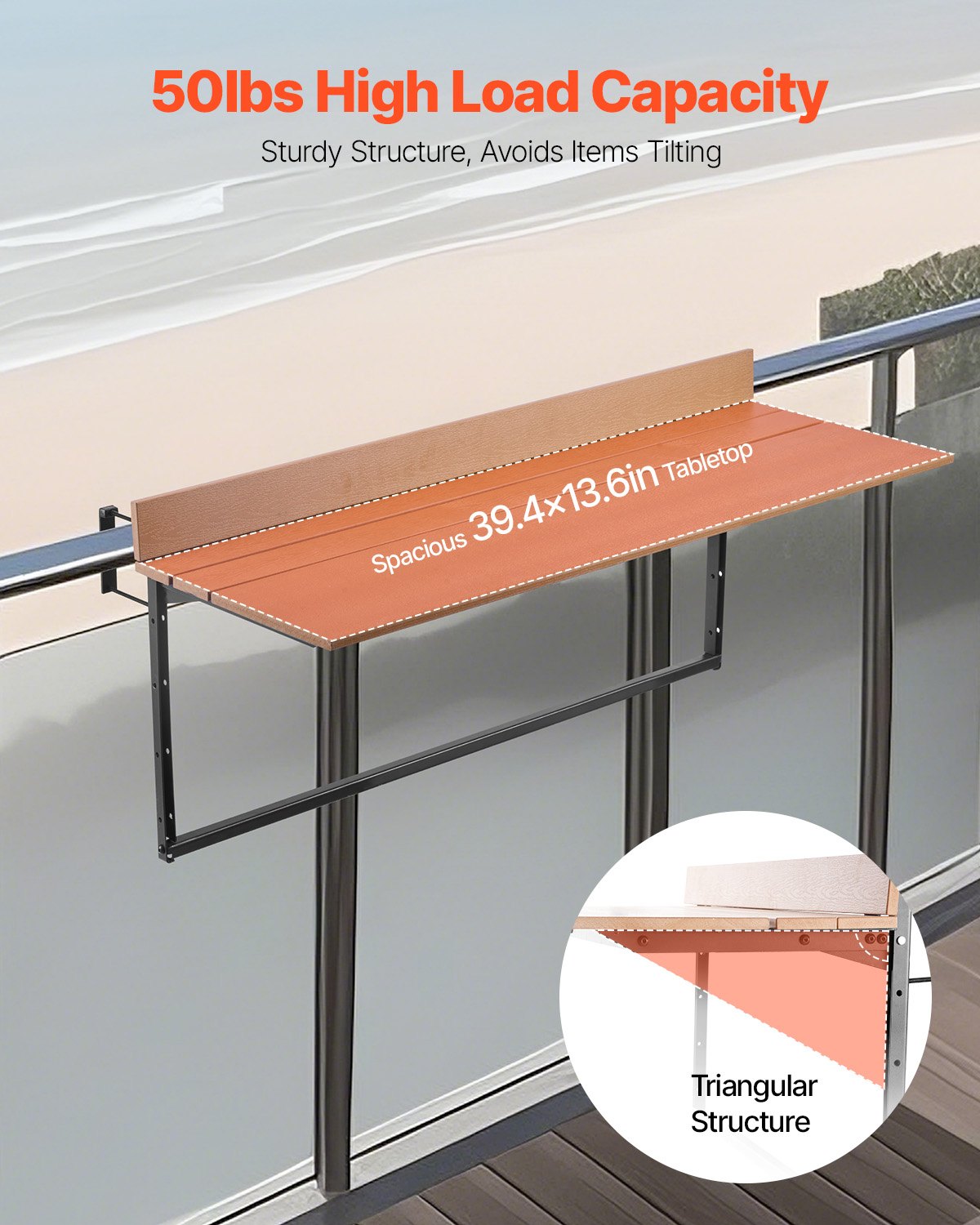 Balcony Railing Bar Table