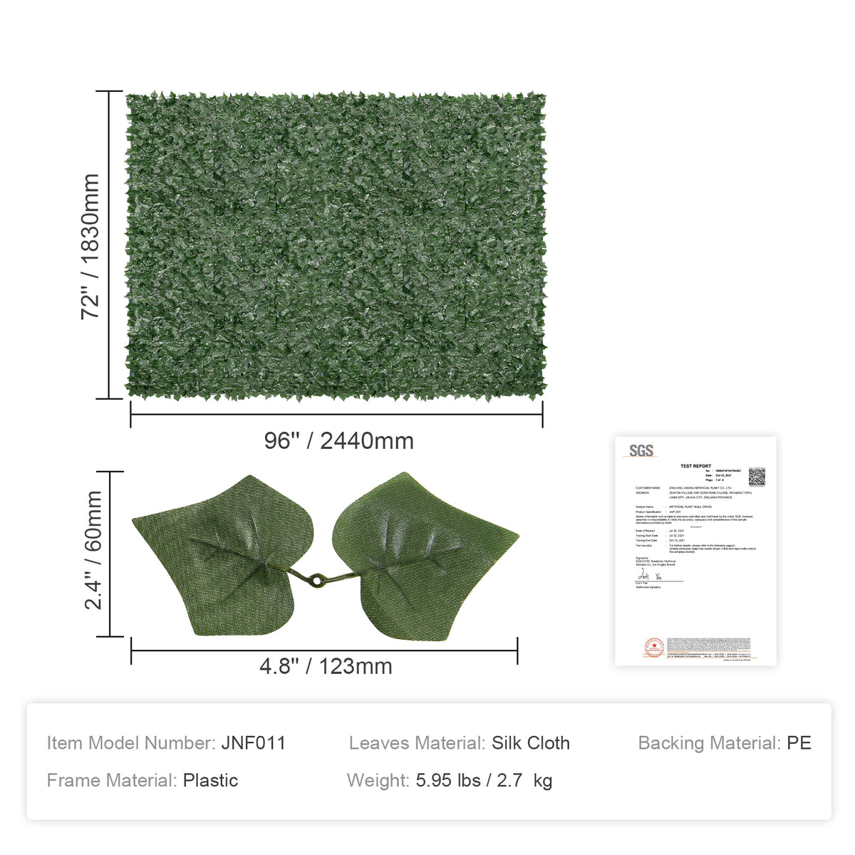 Artificial Ivy Privacy Fence Screen (96 x 72 in)