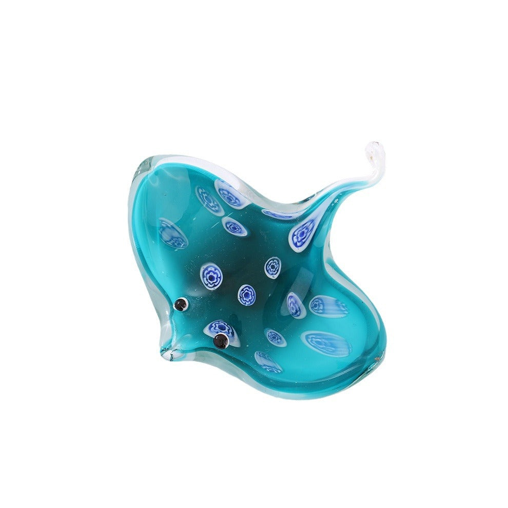 Colored Glass Starfish & Fish Ornament