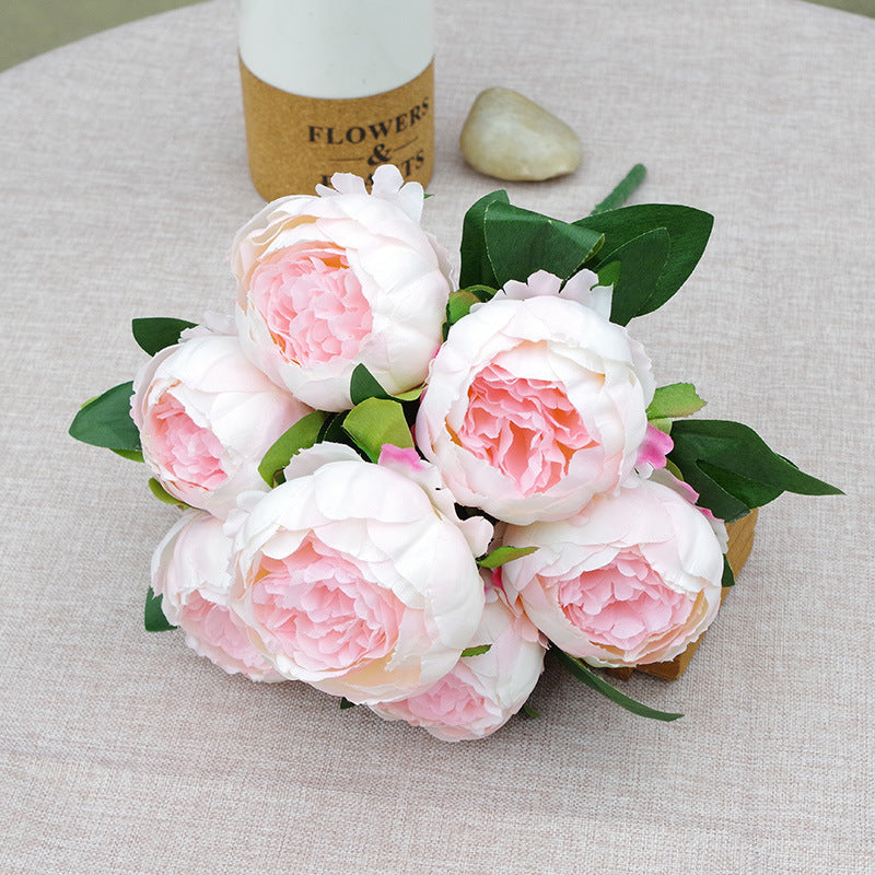 7-Head Silk Peony Stem