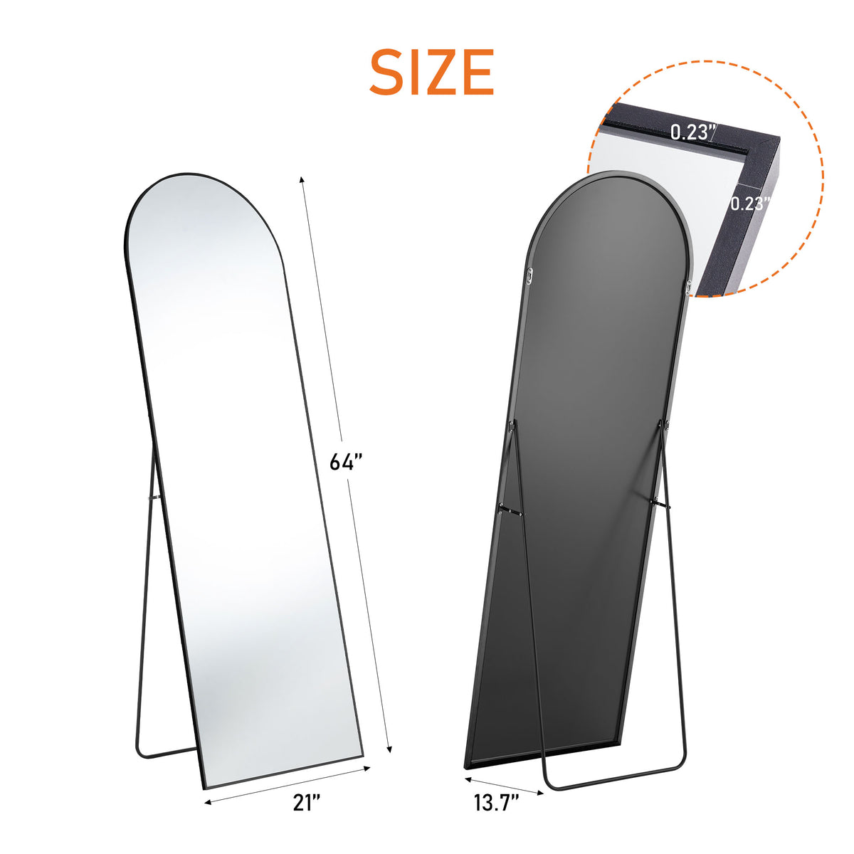 Arched Floor Standing Mirror