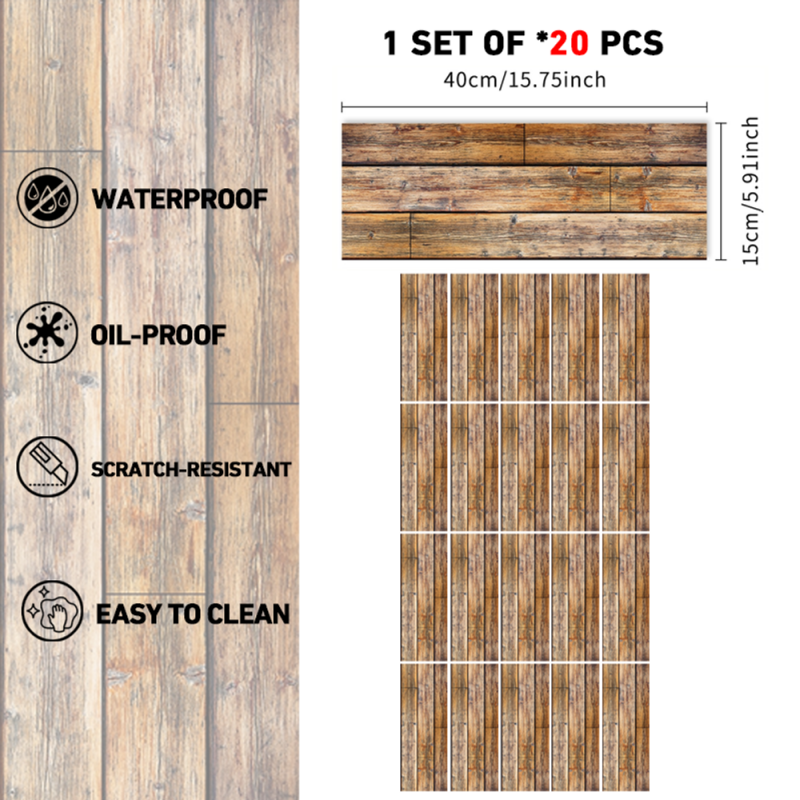 Peel & Stick Wood Floor Tiles