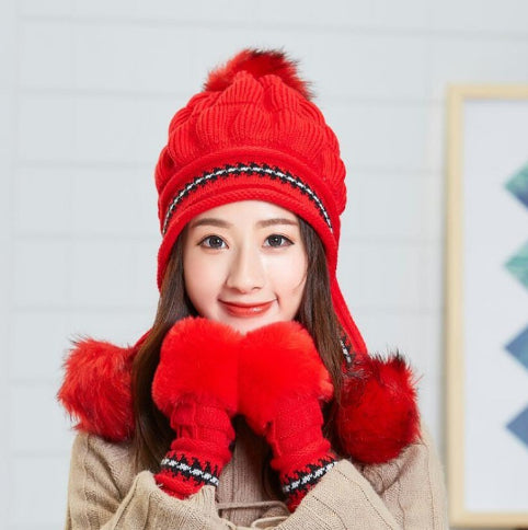 Pom-Pom Earflap Beanie