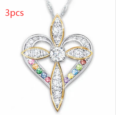 Heart Cross Pendant Necklace