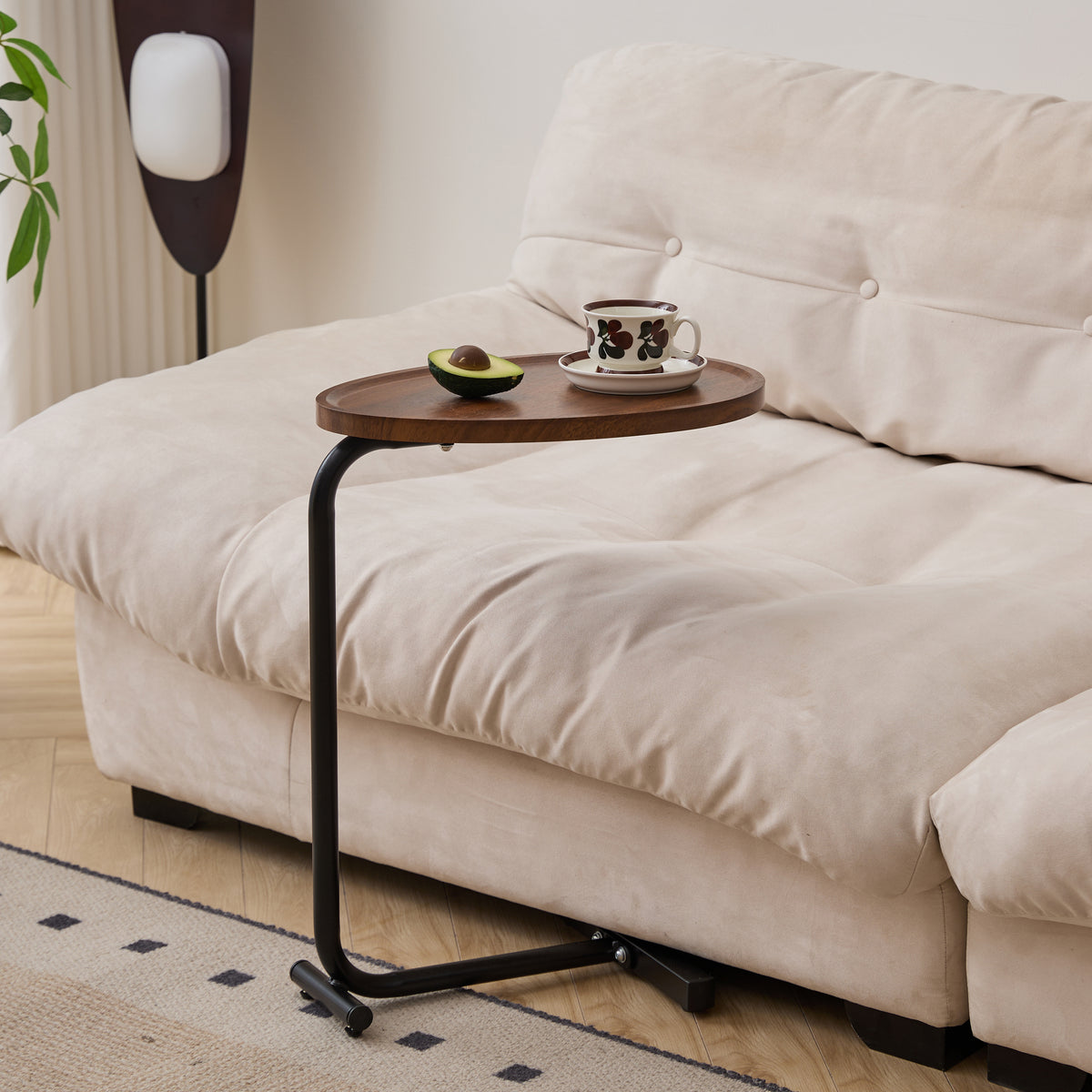 C-Shaped Sofa Side Table