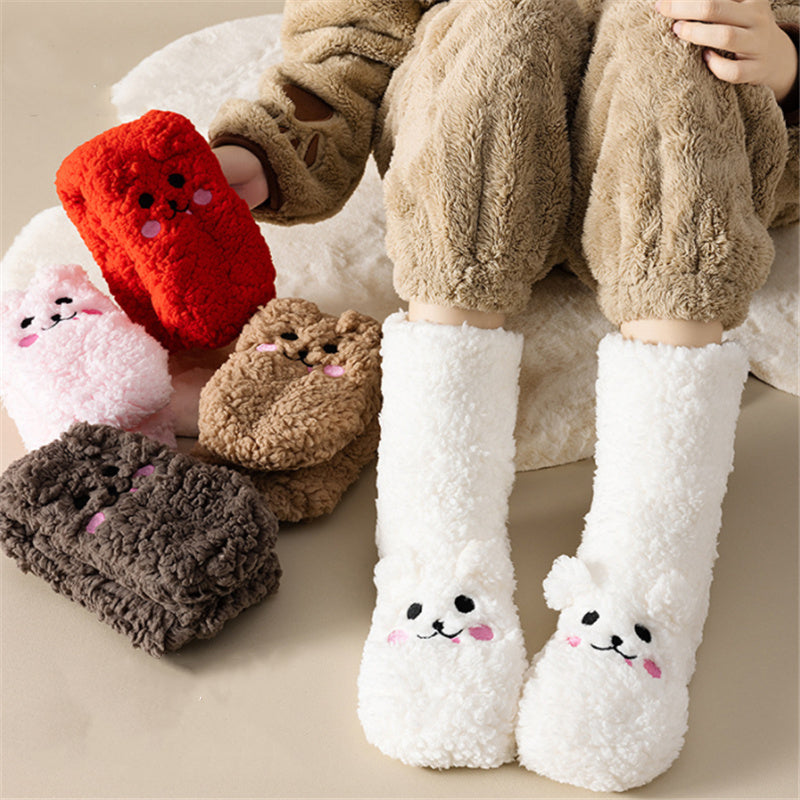 Fuzzy Coral Fleece Floor Socks