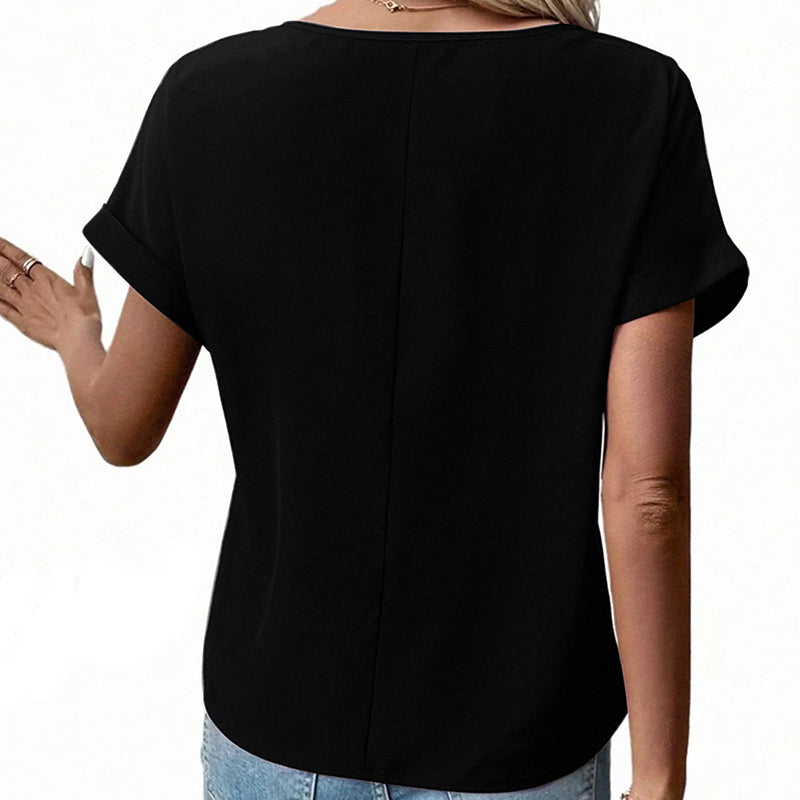 V-Neck Zipper Top