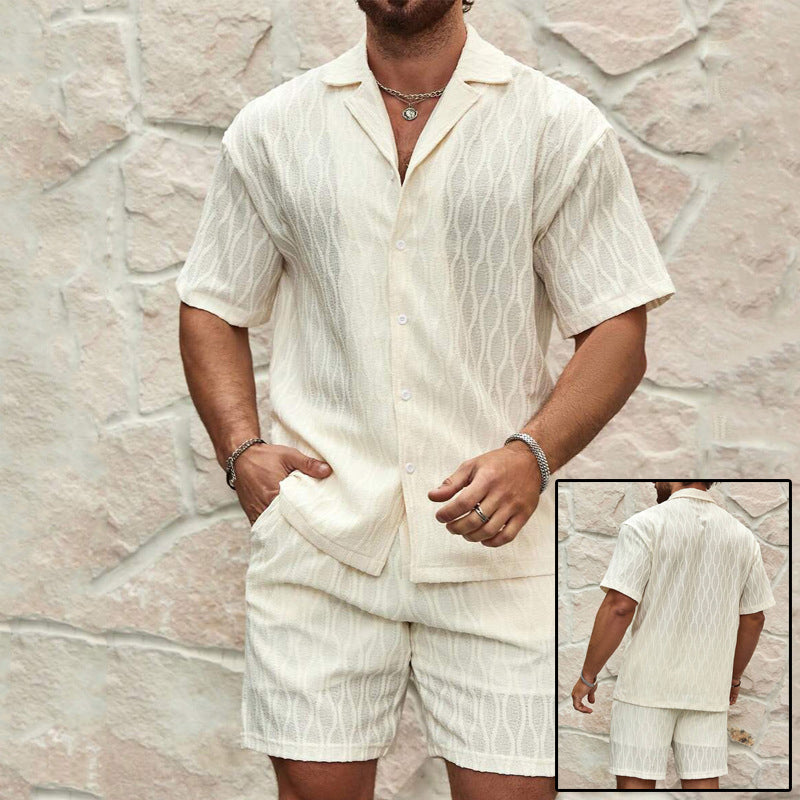 Men's Button Shirt & Shorts Set