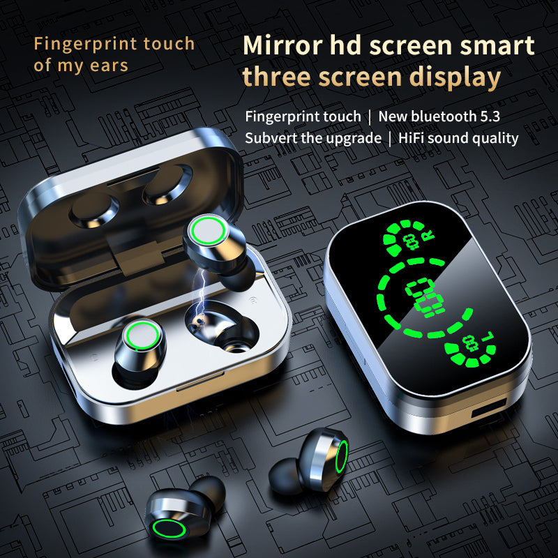 Wireless Earbuds with LED Battery Display