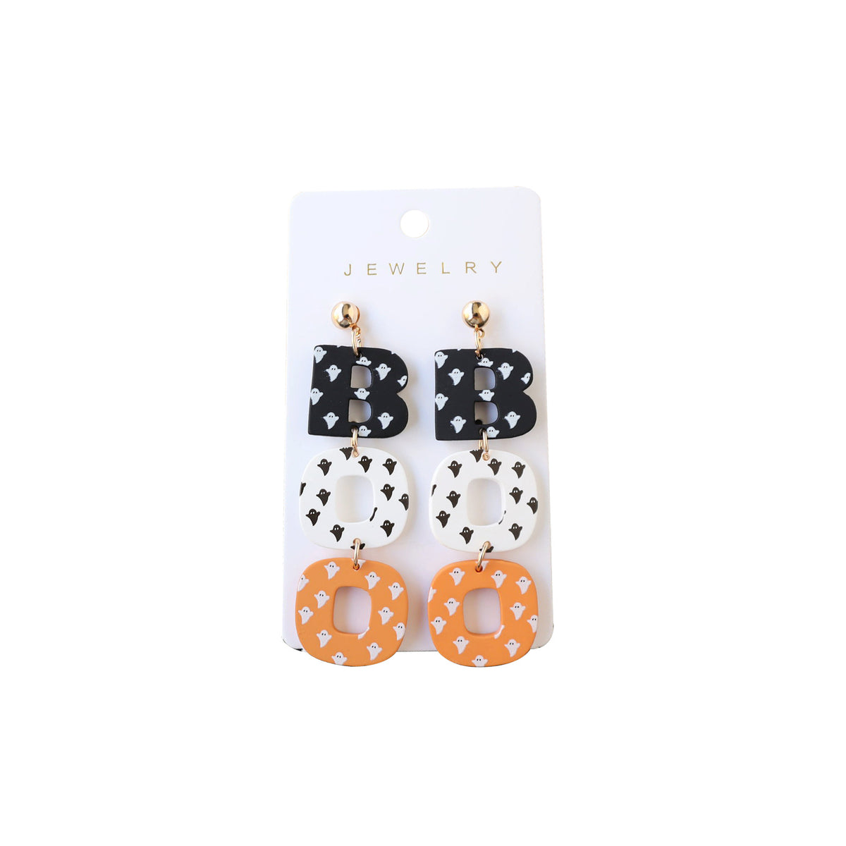 "Boo" Halloween Clay Earrings