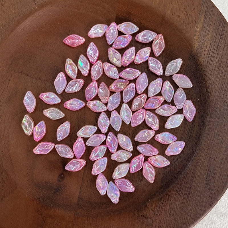 Glow-in-the-Dark Acrylic Leaf Beads