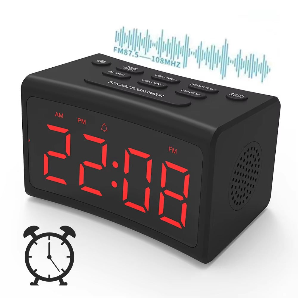 Large LED Alarm Clock with FM Radio
