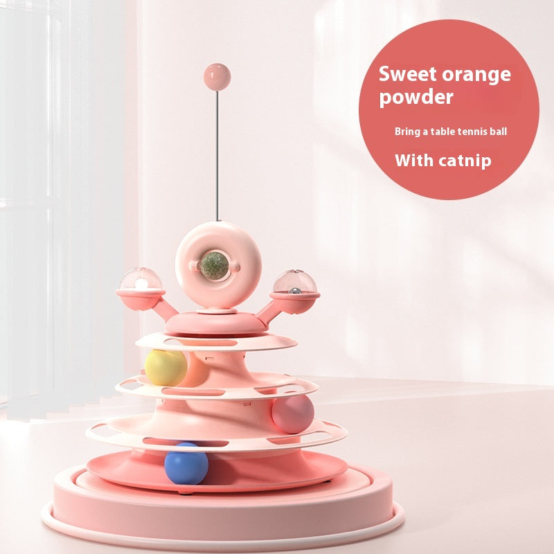 4-Level Cat Ball Track Tower