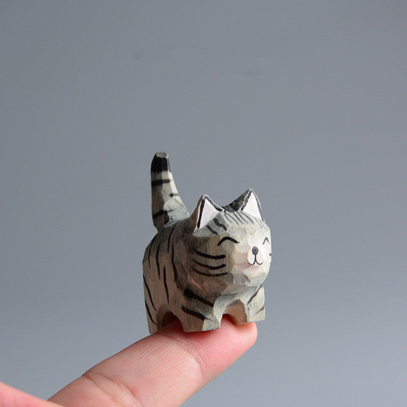 Hand-Carved Wooden Animal Figurine