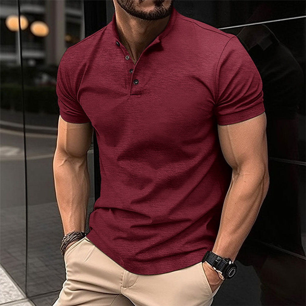 Men's Knit Henley Short-Sleeve Shirt