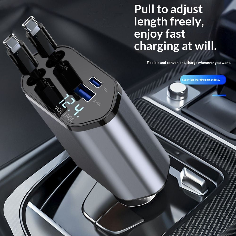 4-in-1 Retractable Car Charger