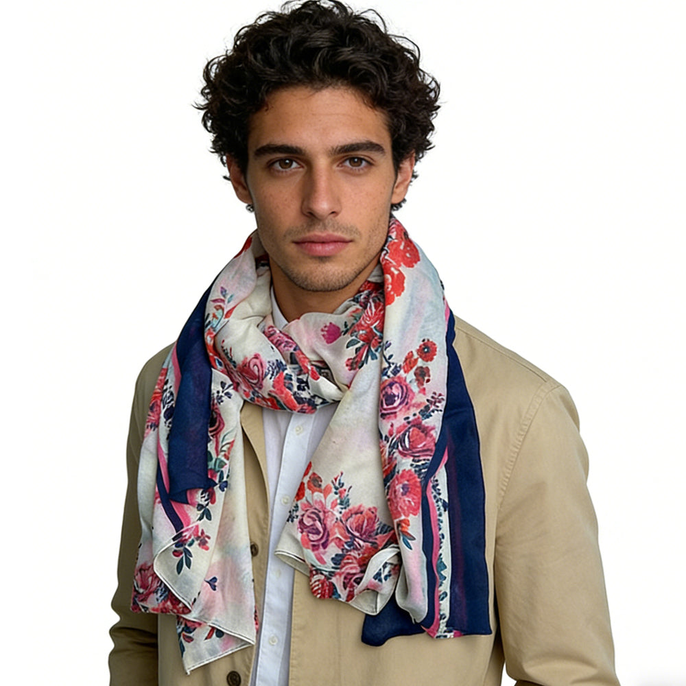 Extra-Long Floral Wrap Scarf