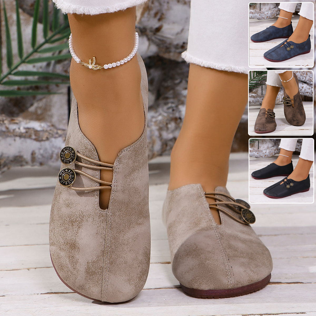 Square-Toe Slip-On Flat Sandals