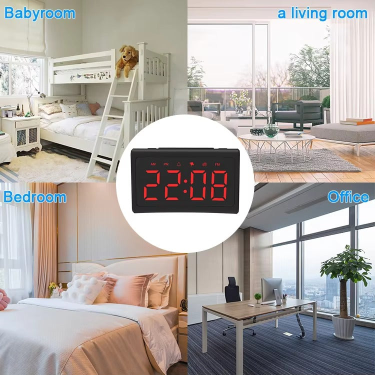 Large LED Alarm Clock with FM Radio