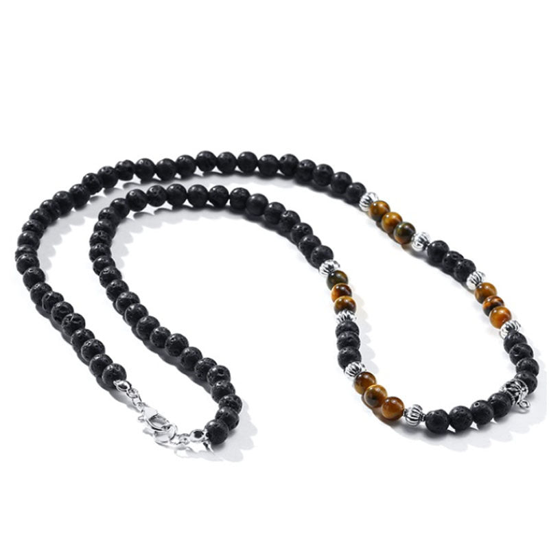 Matte Lava Stone Bead Necklace
