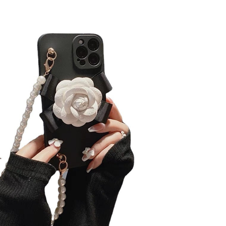 Camellia Pearl Chain iPhone Case