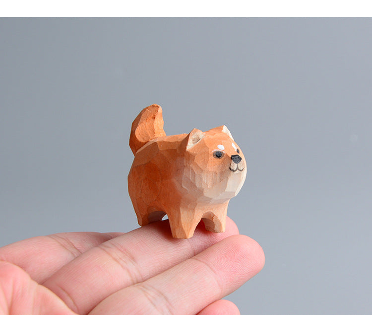 Hand-Carved Wooden Animal Figurine